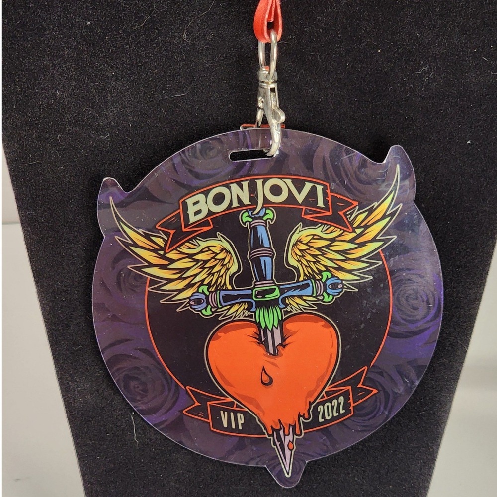Bon Jovi 2022 Tour Bed of Roses VIP Experience Lanyard and Pass Concert Merch